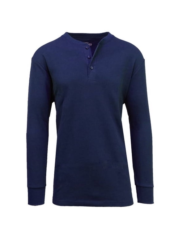 Men's Long Sleeve Thermal Henley Tee (S-3XL)