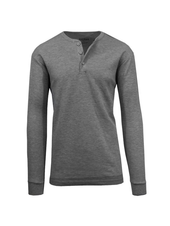 Men's Long Sleeve Thermal Henley Tee (S-3XL)