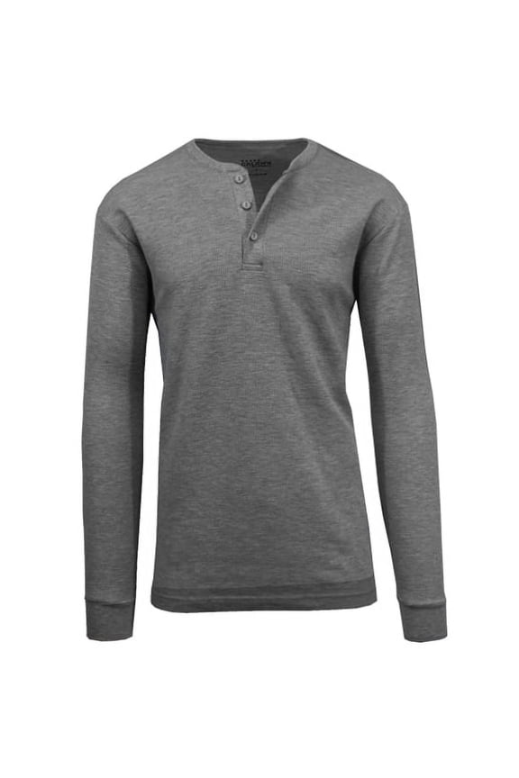 Men's Long Sleeve Thermal Henley Tee (S-3XL)