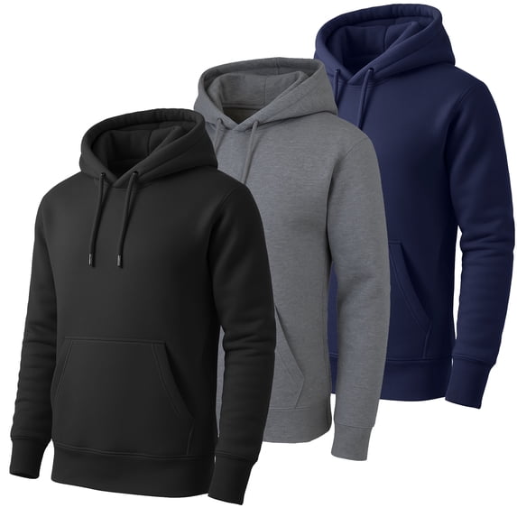 Galaxy By Harvic Mens Heavyweight Fleece Lined Pullover Hoodie 3 Pack(M-2XL)