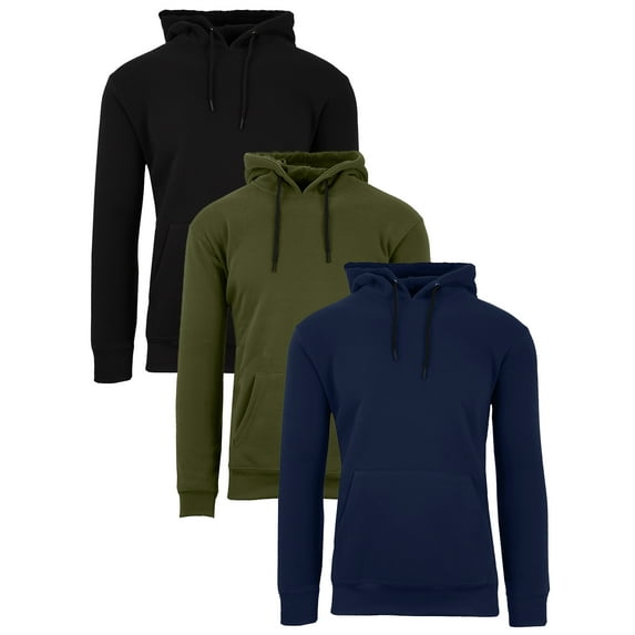 Galaxy By Harvic Mens Heavyweight Fleece Lined Pullover Hoodie 3 Pack(M-2XL)
