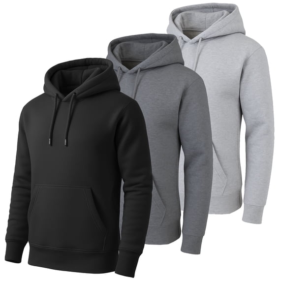 Galaxy By Harvic Mens Heavyweight Fleece Lined Pullover Hoodie 3 Pack(M-2XL)
