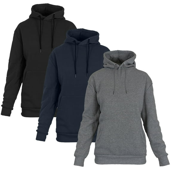 Galaxy By Harvic Womens Heavyweight Fleece Lined Pullover Hoodie 3 Pack (M-2XL)