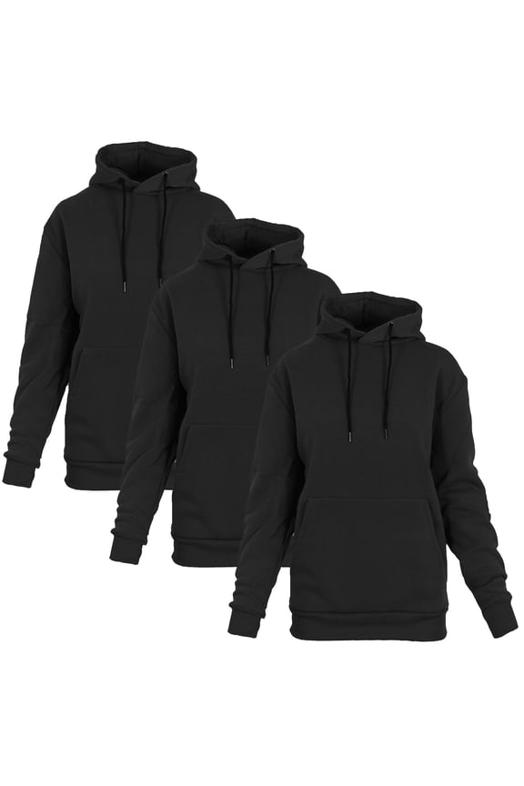 Womens Heavyweight Fleece Lined Pullover Hoodie 3 Pack (M-2XL)