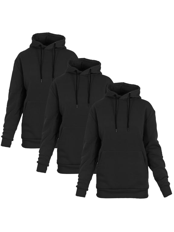 Womens Heavyweight Fleece Lined Pullover Hoodie 3 Pack (M-2XL)