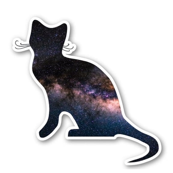 Galaxy Cat Cute Kitty Space - 5" Vinyl Sticker - For Car Laptop I-Pad - Waterproof Decal