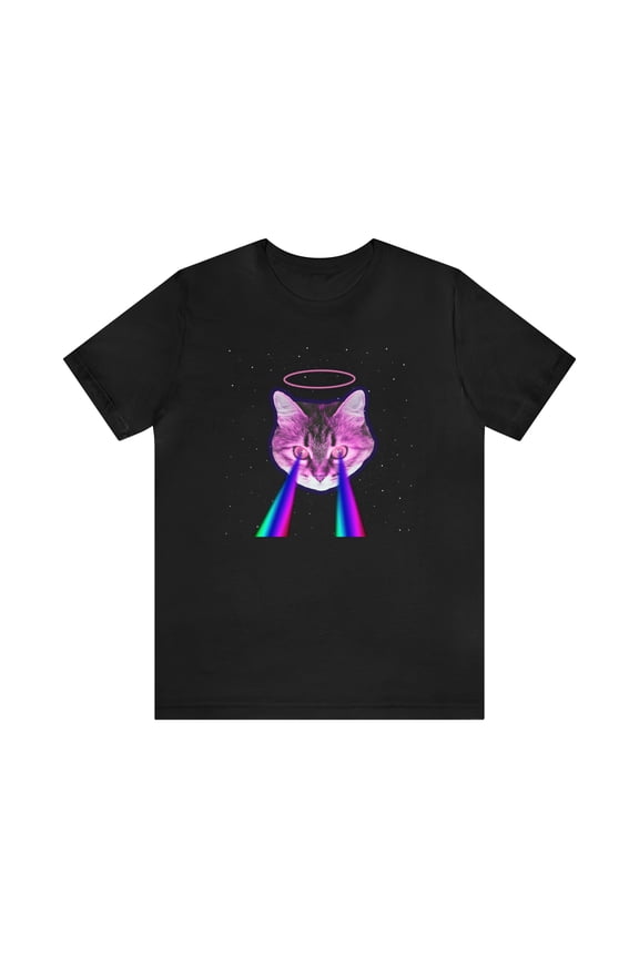 Galaxy Cat/Laser Eyes Unisex Jersey Tee