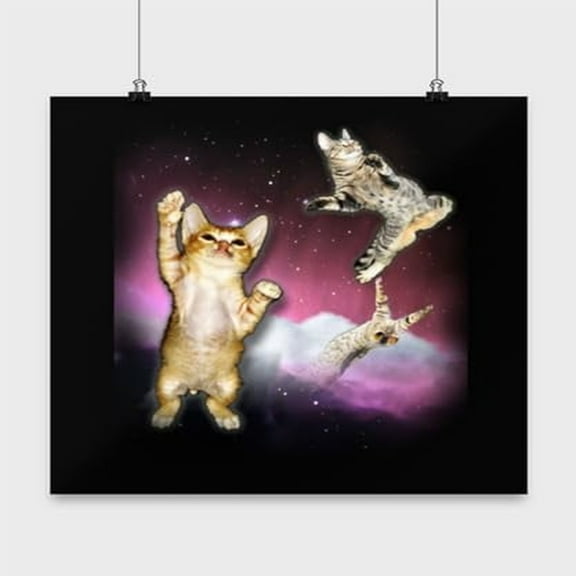 Galaxy Cat Art - Cat Lovers - 13x13 Poster Print - Fun Home Decor