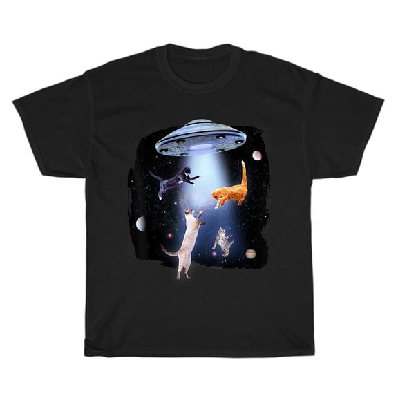 Galaxy Cat Space Planets Kitten Pet Animal Lover T-Shirt Unisex Funny Tee Gift