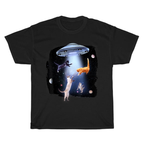 Galaxy Cat Space Planets Kitten Pet Animal Lover T-Shirt Unisex Funny Tee Gift