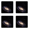 thumbnail image 1 of Galaxy Coaster Set of 4, Spiral Universe in a Field of Stars Astronomy Theme Deep Outer Space Print, Square Hardboard Gloss Coasters, Standard Size, Black Beige Purple, by Ambesonne, 1 of 2