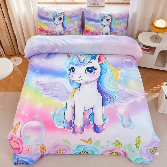 Galaxy Comforter Set Girls Purple Bedding Set Full Galaxy Bedding Set for Kids Girls Boys Space Comforter Set Full with Pillowcase Girls Full Comforter Set