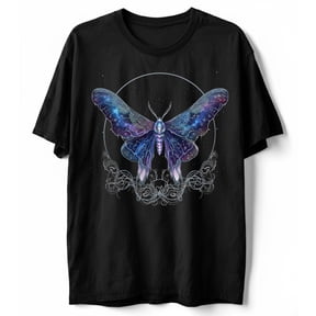 Galaxy Constellation Moth T-Shirt Celestial Butterfly Witchy Space Gift Tee