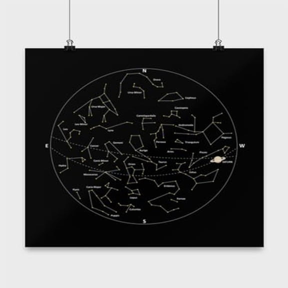 Galaxy Constellation Art - Space Enthusiast - 13x13 Poster Print - Home Decor