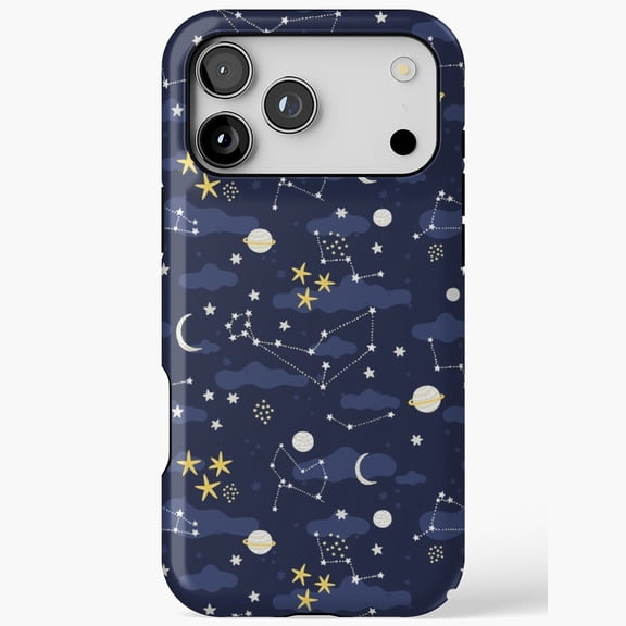 Galaxy Cosmos Moon Stars iPhone Case 17 16 15 14 13 12 11 Pro Max