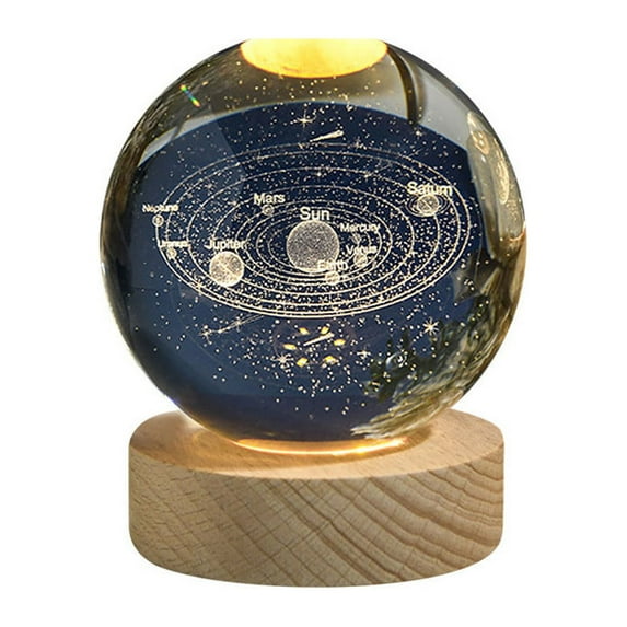 Galaxy Crystal Ball Night Light, Crystal Lamp for Bedroom Decor, Astronomy Decor Space Gifts for Teens Boys and Girls, Galaxy Model