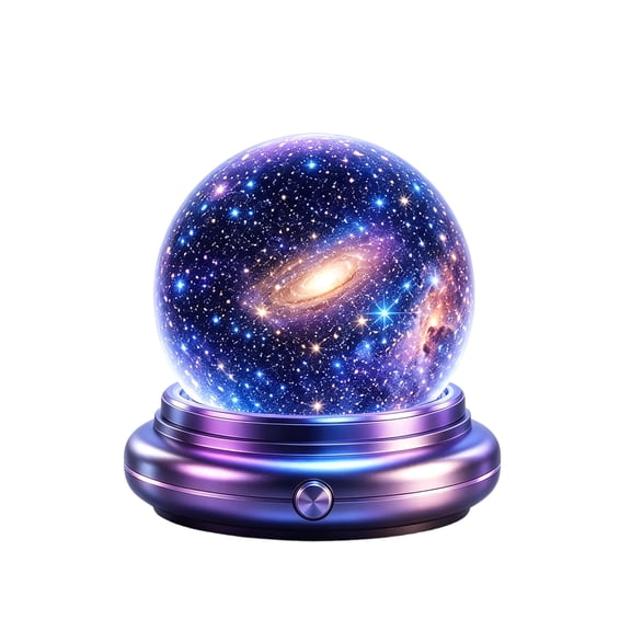 Galaxy Crystal Ball Projector, 3D Starry Sky Night Light with One-Button Control, 4.72in Universe Lamp for Bedroom Nursery, Atmospheric Decor & Thoughtful Gift for All Ages