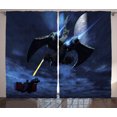 thumbnail image 1 of Ambesonne Galaxy Curtains 2 Panel Set, Spaceship Laser Beam, 108" x 84", Blue Black, 1 of 3
