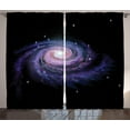 thumbnail image 1 of Ambesonne Galaxy Curtains 2 Panel Set, Celestial Galaxy Dust, 108" x 90", Black Purple, 1 of 3