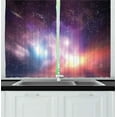 thumbnail image 1 of Galaxy Curtains 2 Panels Set, Outer Space Stars Sky Dreamy Cosmos Universe Nebula Constellation Image, Window Drapes for Living Room Bedroom, 55W X 39L Inches, Purple Coral Pale Blue, by Ambesonne, 1 of 2