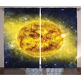 thumbnail image 1 of Ambesonne Galaxy Curtains 2 Panel Set, Galaxy Space Panorama, 108" x 84", Yellow Blue, 1 of 3