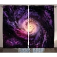 thumbnail image 1 of Ambesonne Galaxy Curtains 2 Panel Set, Cloudy Space Cosmos, 108" x 84", Black Purple, 1 of 3