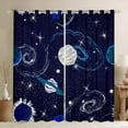 thumbnail image 1 of Galaxy Curtains Outer Space Blackout Curtains, Universe Themed Window Curtains for Teens Solar System Galaxy Theme Bedroom Curtains Planet Print Curtains Blue,2 Panels 42"Wx84"L, 1 of 5