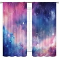 thumbnail image 1 of Galaxy Curtains for Kids Bedroom 42Wx63H Inch Rod Pocket Outer Space Starry Night Sky Universe Clouds Fantasy Nebula Pink Blue Art Printed Aesthetic Living Room Window Drapes Fabric 2 Panels, 1 of 5