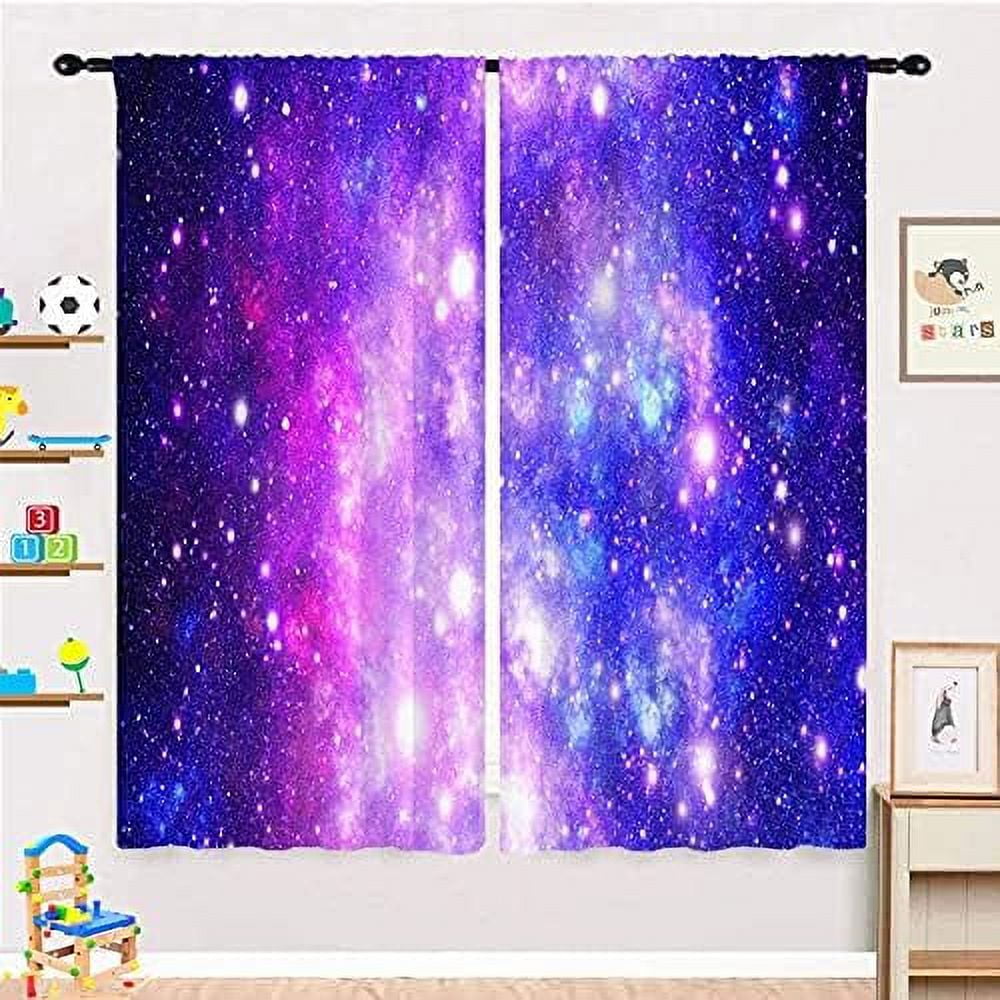 Galaxy Curtains Universe Space Stars Nebula Starry Sky Planet Print 3D ...