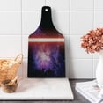 thumbnail image 1 of Galaxy Cutting Board, Famous Movie Prop Galaxy Theme Between Enemies Theme Stripe Illustration in Red, Decorative Tempered Glass Cutting and Serving Board, Wine Bottle Shape, Black, by Ambesonne, 1 of 5