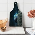 thumbnail image 1 of Galaxy Cutting Board, View of Earth from Moon Surface Lunar Satellite Spacewatch Tracking Project, Decorative Tempered Glass Cutting and Serving Board, Wine Bottle Shape, Grey Dark Blue, by Ambesonne, 1 of 1