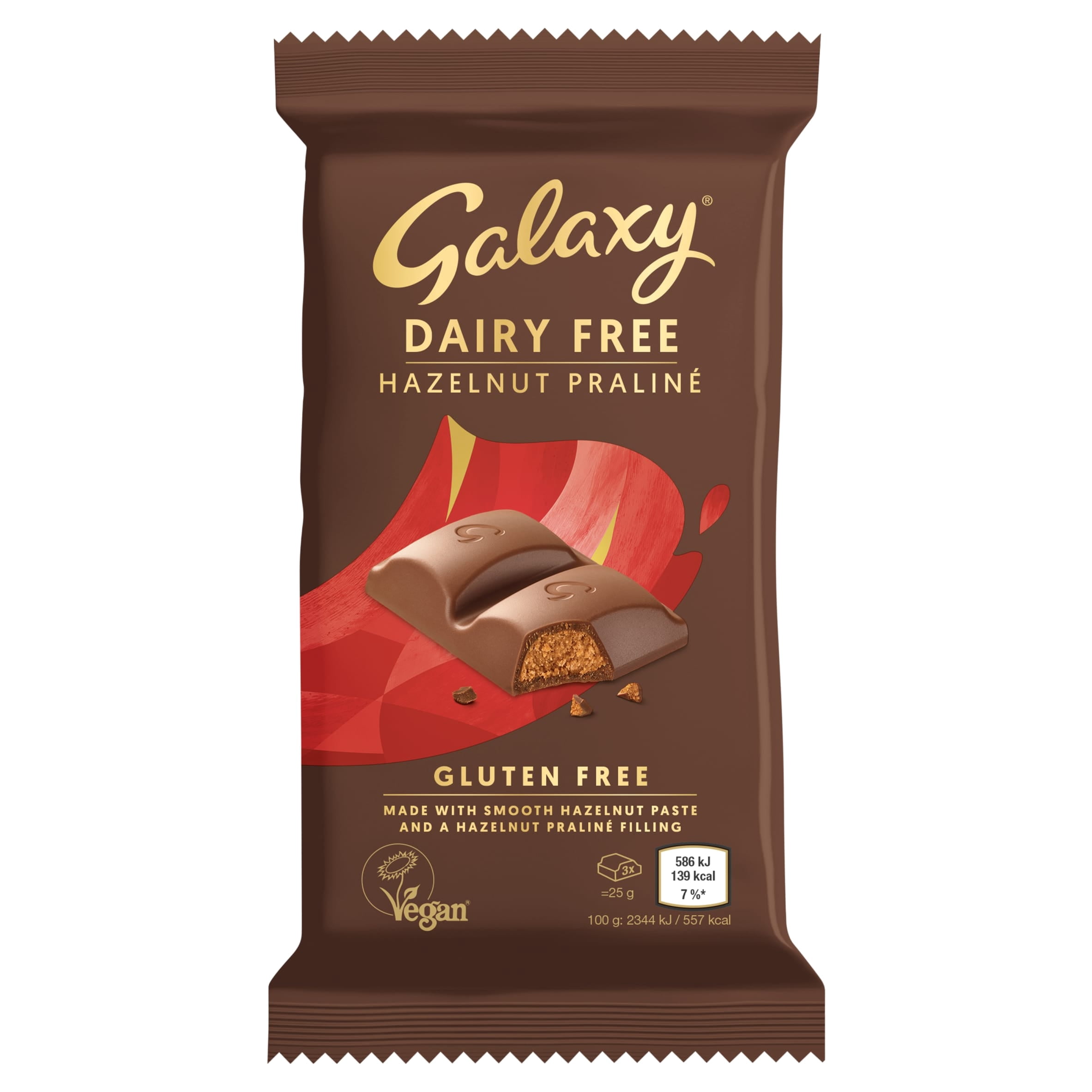 Galaxy Dairy Free Hazelnut Praline 100g, Imported from Britain