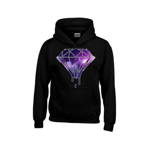 Galaxy Diamond Bleeding Melting Driping Sweatshirt Black Hoodie Small