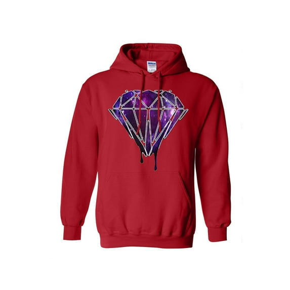Galaxy Diamond Bleeding Melting Driping Sweatshirt Red Hoodie Medium