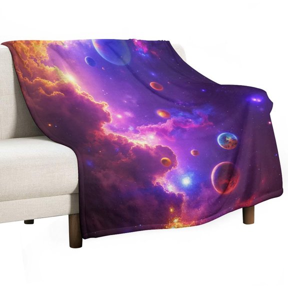 Galaxy Dream Clouds Blanket Soft Throw Warm Lightweight Plush Blanket for Couch Bed Sofa