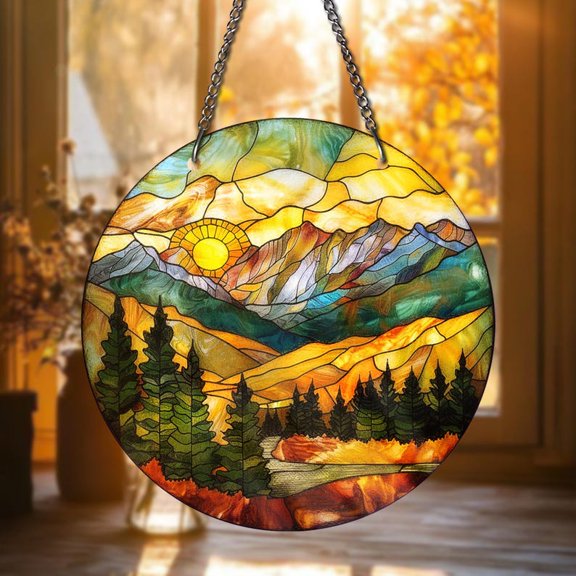 Galaxy Dream Stained Glass Suncatcher, Cosmic Boy Window Panel, Whimsical Universe Decor Gift for Kids Room or Stargazer Lovers