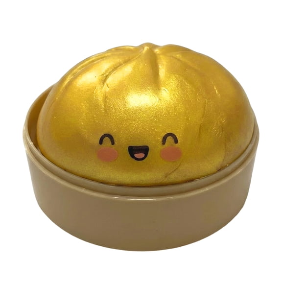 Galaxy Dumpling Squishy Toys Desk Accessory, 3.9" Gold Glitter Dumpling Squeeze for Adults, Elastic Hand Grip Stress Reliever for Office Relaxation, Back to School Gifts