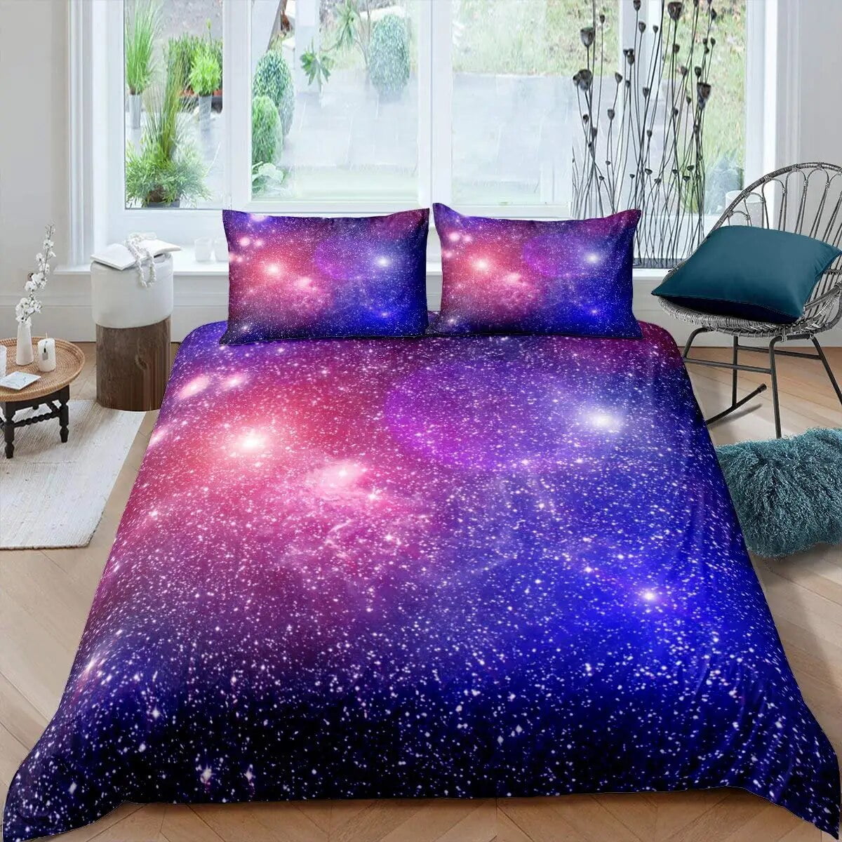 Galaxy Duvet Cover Set 3D Printed Space Themed Bedding Set Kid Boy ...