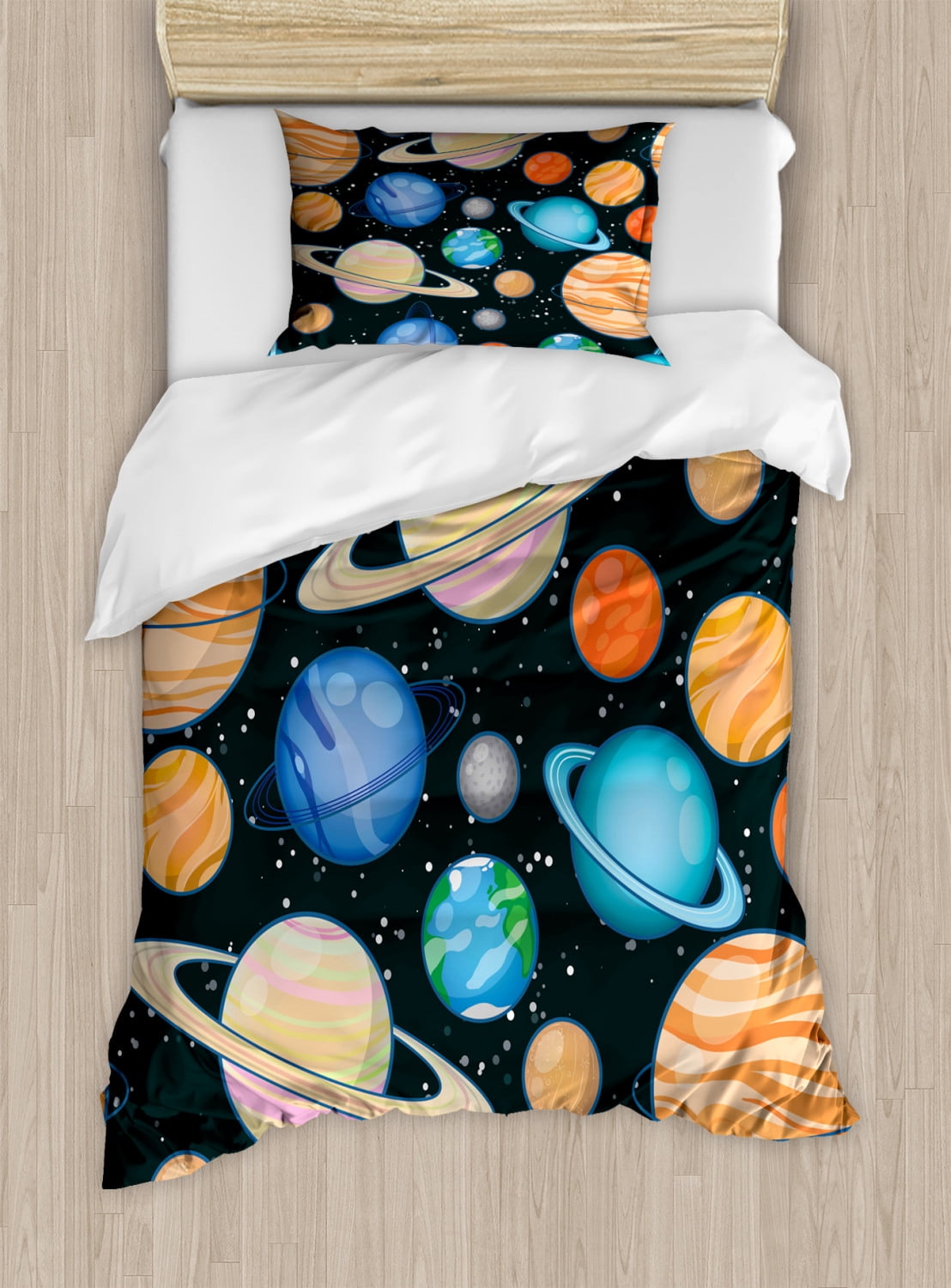 Twin Size Multicolor Galaxy Space Duvet Cover Set