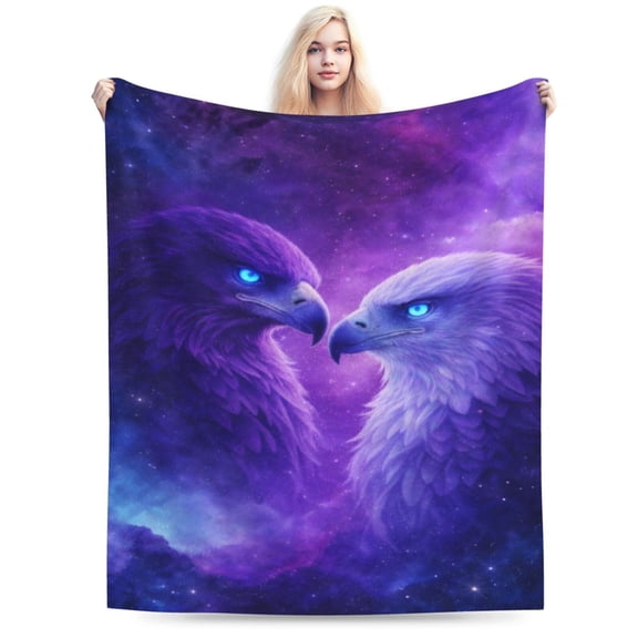 Galaxy Eagle Blanket Eagle Throw Blanket Soft Cozy Blanket for Couch Bed Halloween Gift Home Decor 60x50