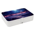 thumbnail image 1 of Galaxy Elegant Jewelry Box Organizer with Removable Compartment for Earrings - Portable PU Leather Case, 1 of 6