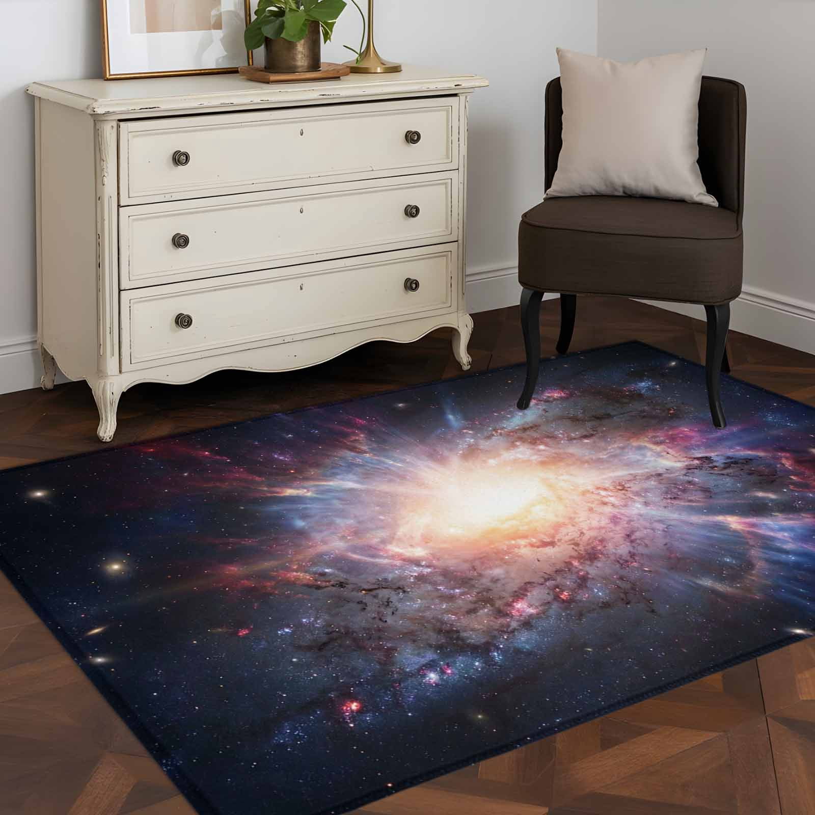 Universe Rug Galaxy Explosion 4x6 Rug for Dining Table for 4 People Under Table ...