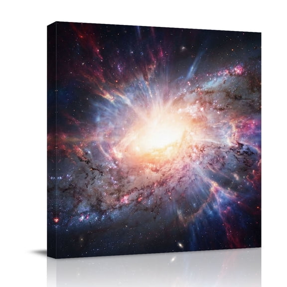 Galaxy Explosion Canvas Wall Art for Living Room, Abstract Art Solar System Universe Modern Wall Decor Framed Artwork Pictures Ready to Hang for Bedroom Office Home Decor