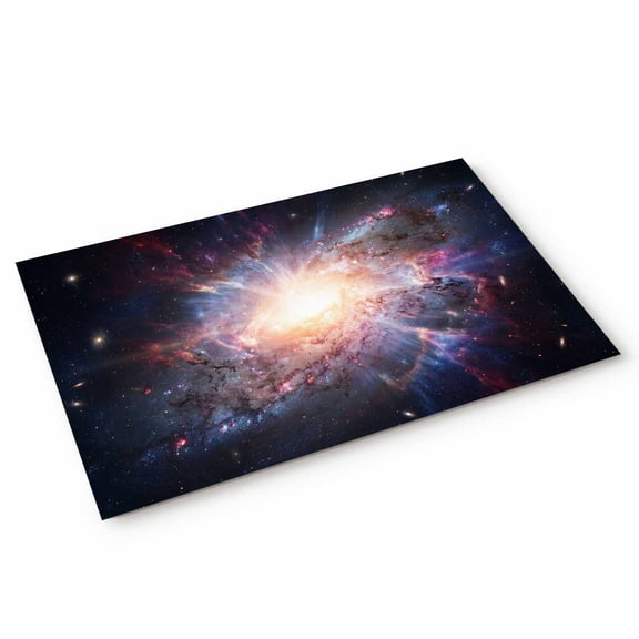 Galaxy Explosion Door Mat Abstract Art Solar System Universe Modern Non Slip Absorbent Entrance Mat Washable Low Profile Indoor Doormat for Front Door Entryway Entry 16"x24"