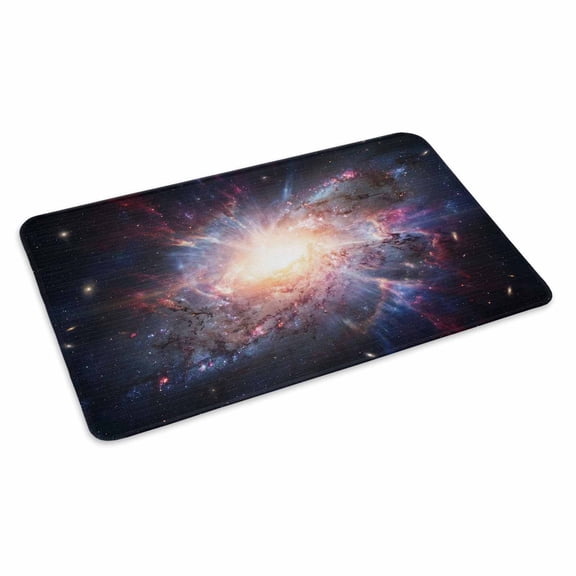 Galaxy Explosion Doormat Abstract Art Solar System Universe Modern Non Slip Low Profile Rubber Door Mat Washable Absorbent Indoor Front Door Mat Entryway Rug Entrance Carpet 16x24 Inch