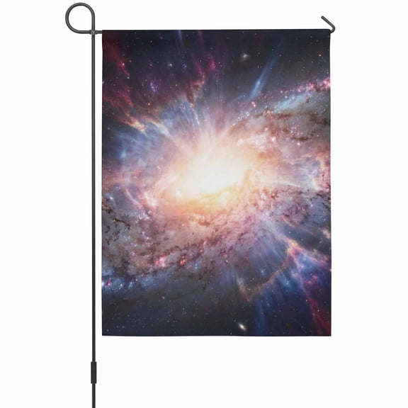 Galaxy Explosion House Flag 28 x 40 Inches, Abstract Art Solar System Universe Modern Weather Proof Outdoor Patio Flags Double Sided Small House Decoration for Yard Lawn Outside Home