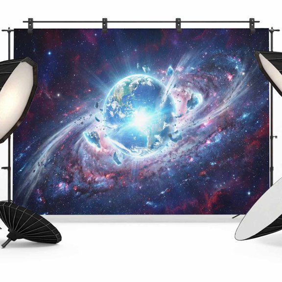 Galaxy Explosion Photography Backdrop 7x5FT, Abstract Art Earth Universe Modern Photo Backdrops, Background for Photography Studio Photo Studio Background, Back Drop for Photoshoot
