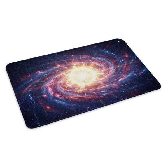Galaxy Explosion Planet Doormat Moon Outer Space Cool Modern Non Slip Low Profile Rubber Door Mat Washable Absorbent Indoor Front Door Mat Entryway Rug Entrance Carpet 16x24 Inch