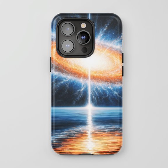 Galaxy Explosion for All iPhone Series Tough Phone Case Space Art Blue Orange
