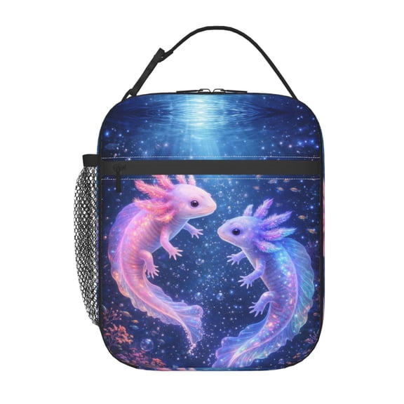 Galaxy Fantasy Axolotl Lunch Bag Portable Thermal Lunch Box for Men and Women
